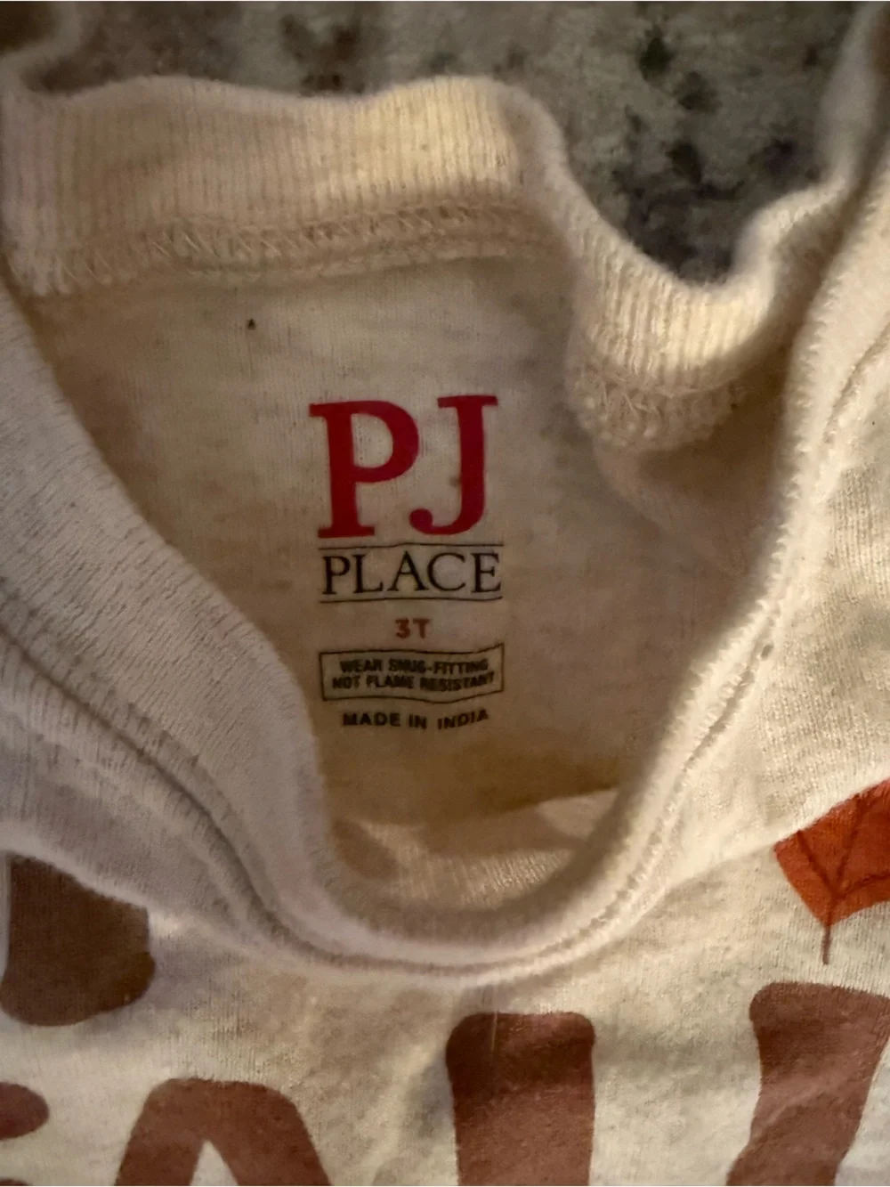 Kids 'It's Fall Y'all' Pajama Set - Beige & Orange